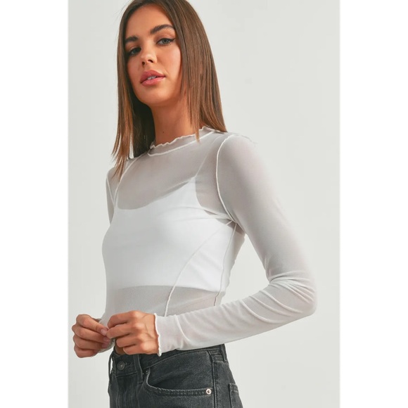 Mesh Long Sleeve Top - Picture 2 of 3